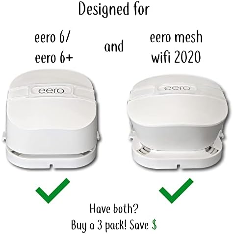 ה- Eero Genie עבור Eero 6+, Eero 6 ו- Wi-Fi רשת: מחזיק שקע הר קיר | הפרופיל הנמוך ביותר | גישה פתוחה